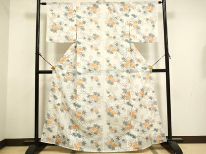 平和屋着物＊夏物　小紋　絽　楓文　洗える着物　DAAT4408du