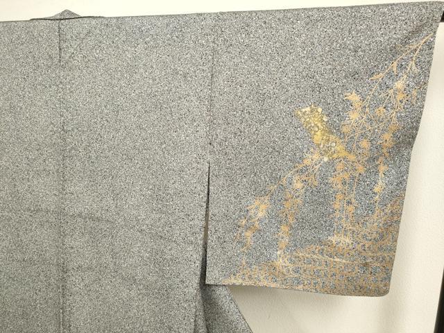 平和屋着物▽訪問着 単衣 刺繍 短冊枝垂れ桜文 たたき染め 金彩 正絹 逸品 DAAT4423du