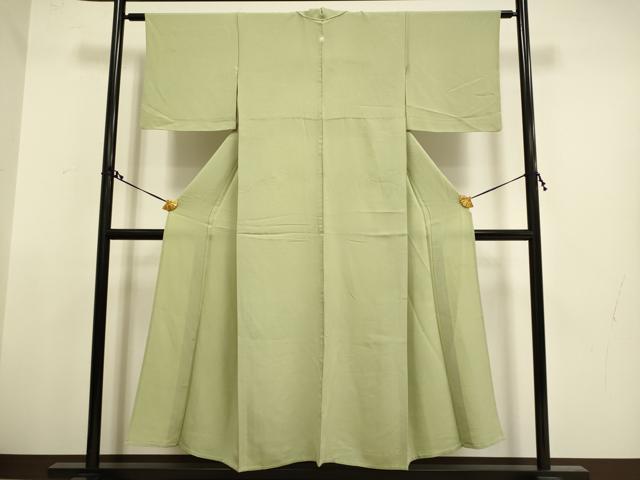平和屋着物▽上質な色無地 単衣 メロンイエロー色 正絹 逸品 DAAT4426du