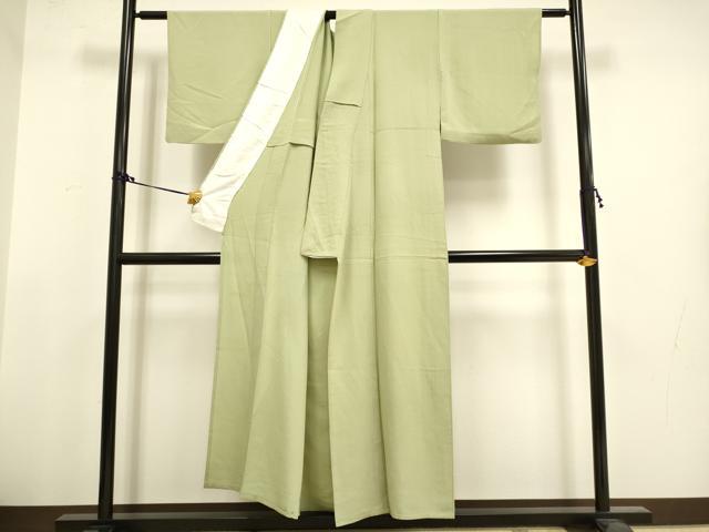 平和屋着物▽上質な色無地 単衣 メロンイエロー色 正絹 逸品 DAAT4426du