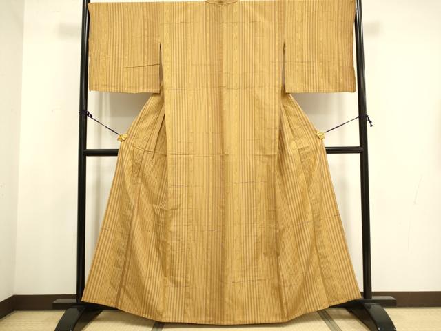 平和屋着物▽上質な紬 単衣 間道 正絹 逸品 DAAT4430du
