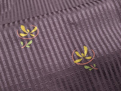 平和屋着物▽上質な小紋 単衣 草花文 正絹 逸品 DAAT4431du