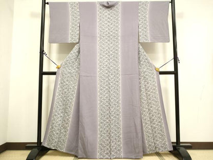 平和屋着物▽上質な小紋 単衣 七宝間道 正絹 逸品 DAAT4434du