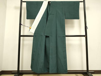 平和屋着物▽本塩沢 単衣 110亀甲 霞文 正絹 逸品 DAAT4440du