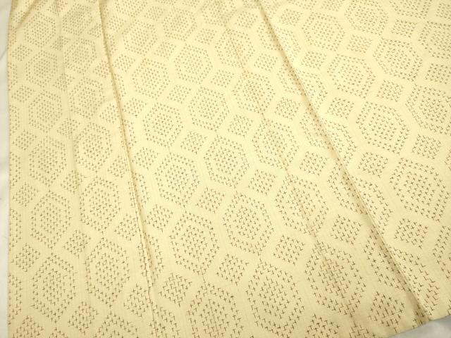 平和屋着物▽上質な紬 単衣 亀甲文 正絹 逸品 DAAT4441du