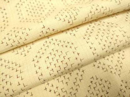 平和屋着物▽上質な紬 単衣 亀甲文 正絹 逸品 DAAT4441du