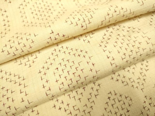 平和屋着物▽上質な紬 単衣 亀甲文 正絹 逸品 DAAT4441du