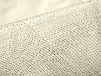 平和屋着物▽本塩沢 単衣 110亀甲 斜線文 正絹 逸品 DAAT4442du