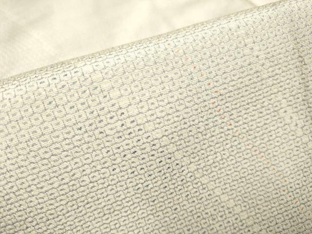 平和屋着物▽本塩沢 単衣 110亀甲 斜線文 正絹 逸品 DAAT4442du