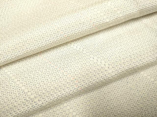 平和屋着物▽本塩沢 単衣 110亀甲 斜線文 正絹 逸品 DAAT4442du