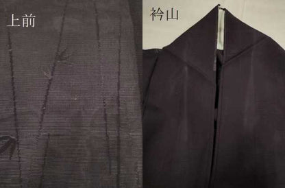 平和屋着物＊夏物　色無地　絽　笹紋紗　黒鳶色　正絹　逸品　DAAT4457du