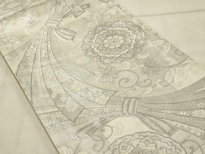平和屋着物◎佐賀錦 六通柄袋帯 雲取り遠山花文 金糸 正絹 逸品 DAAT4812qp