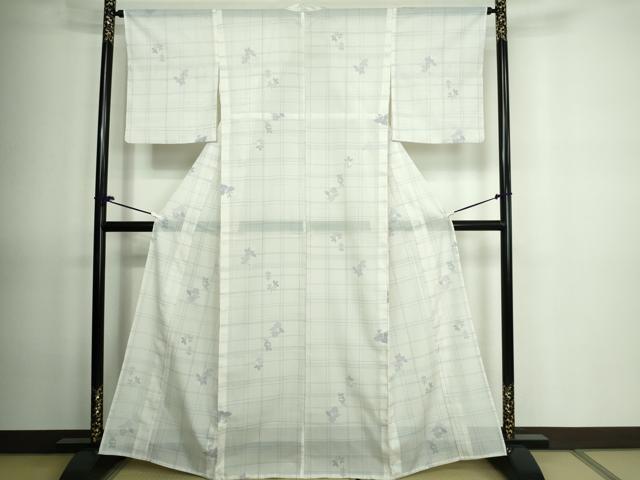 平和屋着物＊夏物 小紋 絽 草花文 洗える着物 DAAQ4541sfm