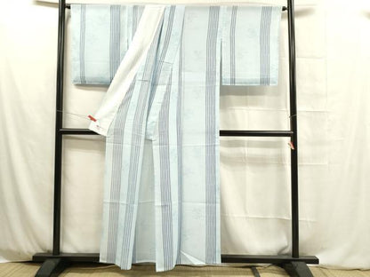 平和屋着物＊夏物 小紋 絽 草花間道 やまと誂製 洗える着物 未使用 DAAV9878sf