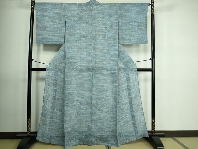 平和屋着物＊夏物　小千谷ちぢみ　霞文　麻　逸品　DAAW0945op