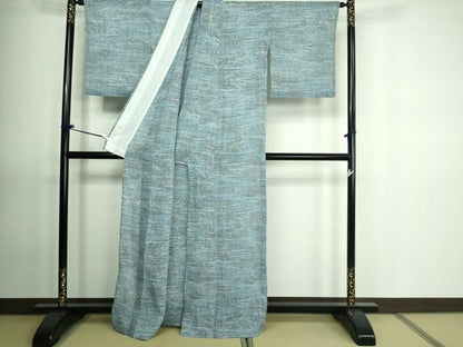 平和屋着物＊夏物　小千谷ちぢみ　霞文　麻　逸品　DAAW0945op