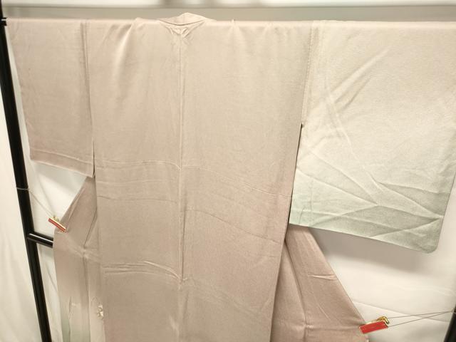 平和屋着物▽訪問着 単衣 総刺繍 籬草花文 暈し染め 金糸 正絹 逸品 DAAT6095op