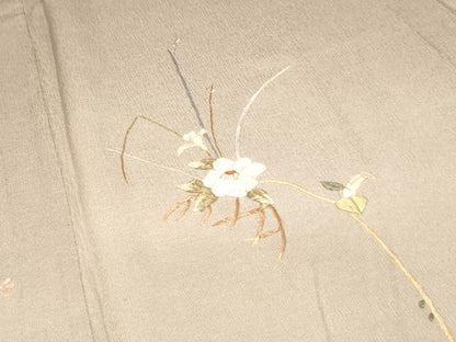平和屋着物▽訪問着 単衣 総刺繍 籬草花文 暈し染め 金糸 正絹 逸品 DAAT6095op