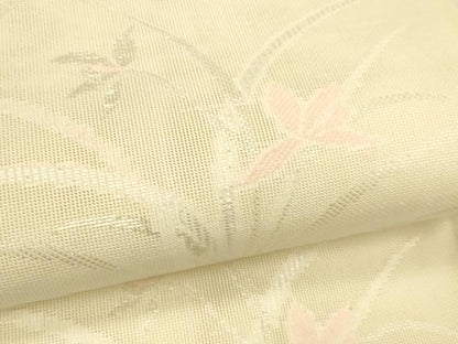 平和屋着物＊夏物　六通柄袋帯　草花文　銀糸　正絹　逸品　DAAT7087cm