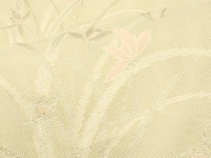 平和屋着物＊夏物　六通柄袋帯　草花文　銀糸　正絹　逸品　DAAT7087cm