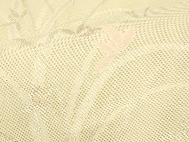 平和屋着物＊夏物　六通柄袋帯　草花文　銀糸　正絹　逸品　DAAT7087cm