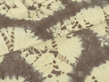 平和屋着物●六通柄袋帯 紬地 総絞り 草花間道 正絹 逸品 DAAT7533ob