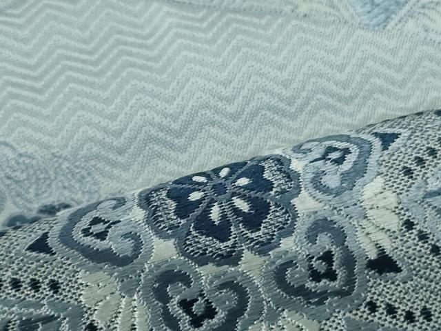 平和屋着物●六通柄袋帯 本藍 唐織 松皮宝飾文 さが美扱い 正絹 逸品 DAAT7674ob