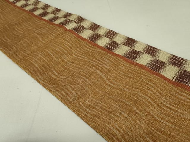 平和屋着物●全通柄袋帯　市松間道　金糸　正絹　逸品　DAAT7690ob