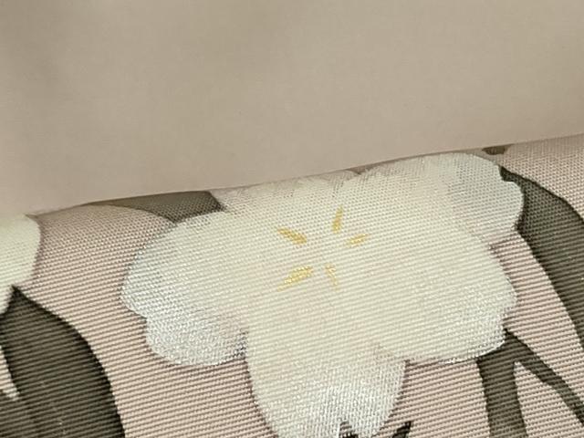 平和屋着物●塩瀬 九寸名古屋帯 手描き 枝桜文 金銀彩 正絹 逸品 DAAT7692ob