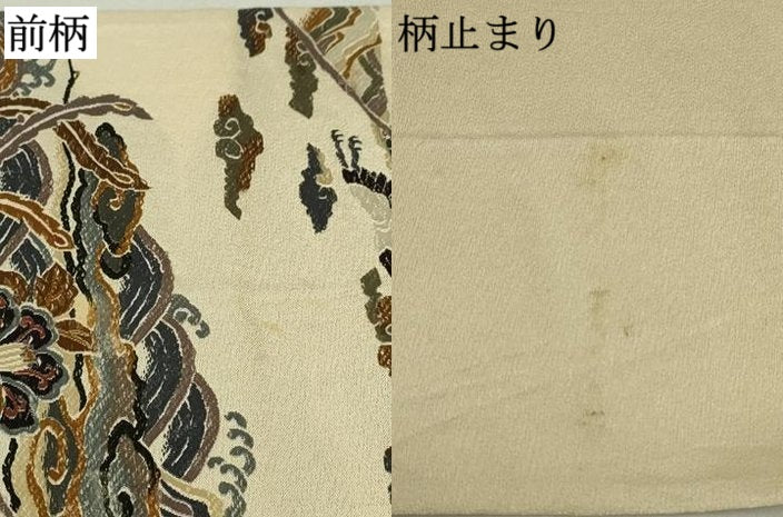 平和屋着物●六通柄袋帯　唐織　みやび綴　鳳凰更紗花文　金糸　正絹　逸品　DAAT7735ob