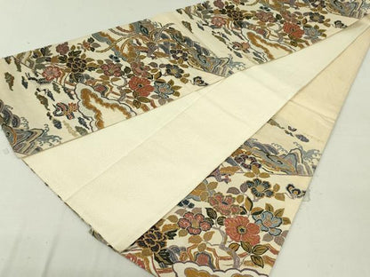 平和屋着物●六通柄袋帯　唐織　みやび綴　鳳凰更紗花文　金糸　正絹　逸品　DAAT7735ob