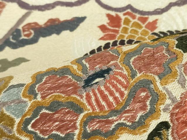 平和屋着物●六通柄袋帯　唐織　みやび綴　鳳凰更紗花文　金糸　正絹　逸品　DAAT7735ob