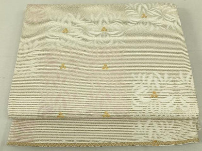 平和屋着物●両面 六通柄袋帯 花間道 金銀糸 正絹 逸品 DAAT7750ob