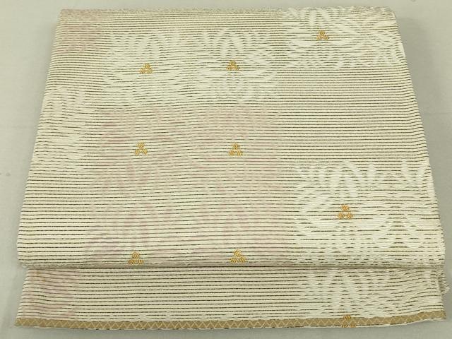 平和屋着物●両面 六通柄袋帯 花間道 金銀糸 正絹 逸品 DAAT7750ob