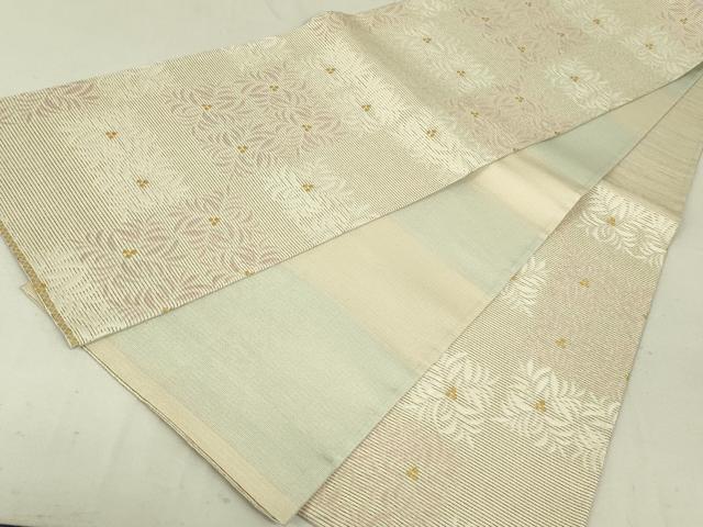 平和屋着物●両面 六通柄袋帯 花間道 金銀糸 正絹 逸品 DAAT7750ob