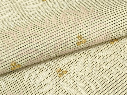 平和屋着物●両面 六通柄袋帯 花間道 金銀糸 正絹 逸品 DAAT7750ob
