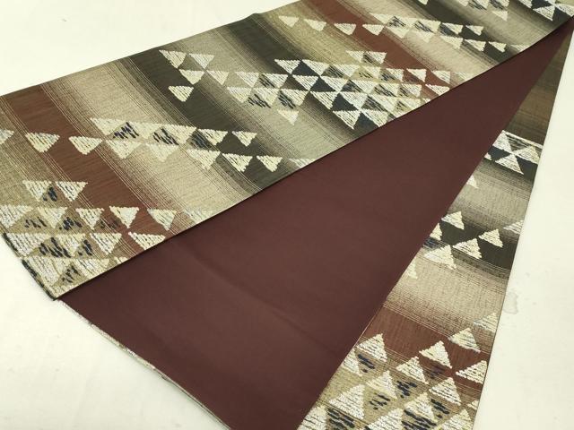 平和屋着物●六通柄袋帯 鱗文 正絹 逸品 DAAT7752ob
