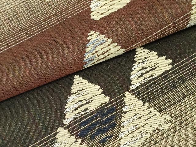 平和屋着物●六通柄袋帯 鱗文 正絹 逸品 DAAT7752ob