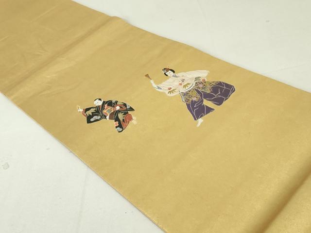 平和屋着物●西陣　長嶋成織物　ながしま帯　太鼓柄袋帯　作家物　三香曳　瀞金錦　本金箔　正絹　逸品　DAAT7764ob