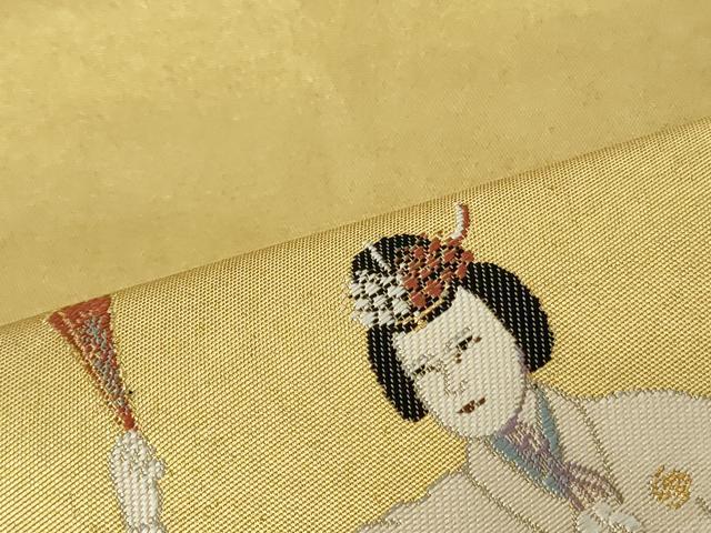 平和屋着物●西陣　長嶋成織物　ながしま帯　太鼓柄袋帯　作家物　三香曳　瀞金錦　本金箔　正絹　逸品　DAAT7764ob