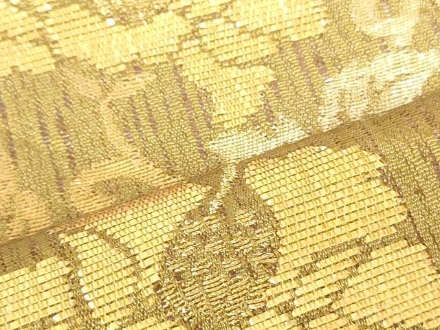 平和屋着物▽六通柄袋帯 スリーシーズン 春夏秋 更紗花間道 花兎 金糸 正絹 逸品 DAAT7934ob