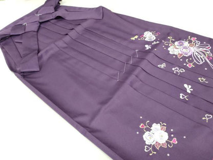平和屋着物●女性 行灯袴 総刺繍 束ね草花文 桑の実色 金銀糸 卒業式 洗える着物 DAAT7953ob
