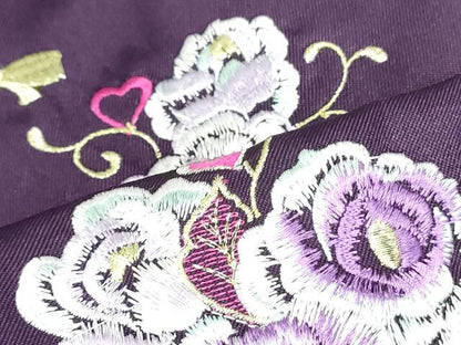 平和屋着物●女性 行灯袴 総刺繍 束ね草花文 桑の実色 金銀糸 卒業式 洗える着物 DAAT7953ob