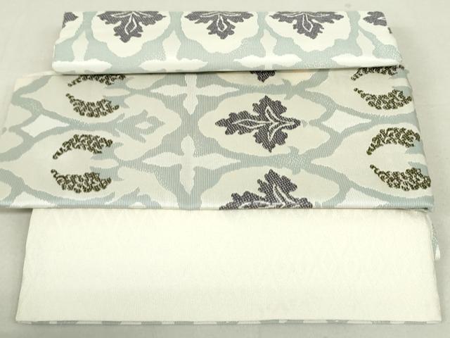 平和屋着物▽スリーシーズン 春夏秋 つけ帯 立涌枝葉文 正絹 逸品 DAAT7990ob