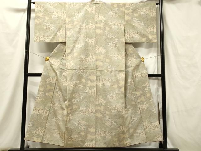 平和屋着物■上質な紬　樹林風景文　正絹　逸品　DAAT8116qp
