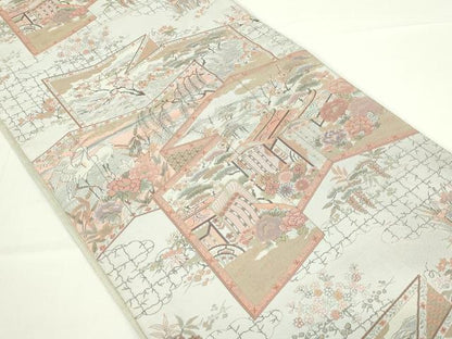 平和屋着物◎六通柄袋帯　瀞吉兆　雲取り屏風文　正絹　逸品　DAAT8315qp