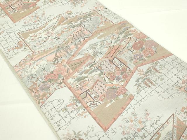 平和屋着物◎六通柄袋帯　瀞吉兆　雲取り屏風文　正絹　逸品　DAAT8315qp