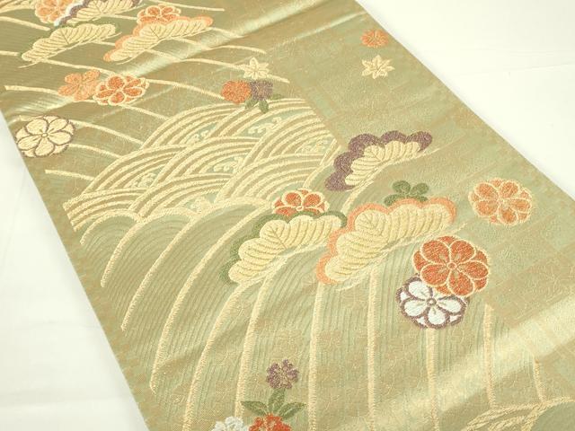 平和屋着物◎六通柄袋帯　浜松文　金銀糸　正絹　逸品　DAAT8341qp
