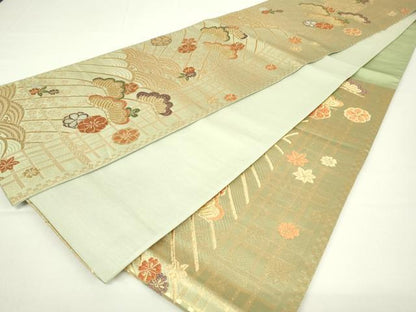平和屋着物◎六通柄袋帯　浜松文　金銀糸　正絹　逸品　DAAT8341qp