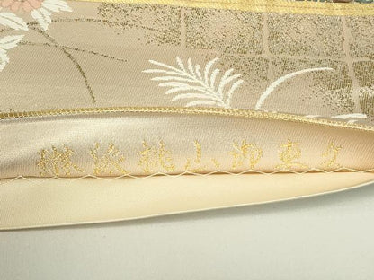 平和屋着物◎六通柄袋帯　唐織　琳派桃山御車文　金糸　正絹　逸品　DAAT8344qp